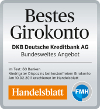 DKB-Cash Testsieger von Handelsblatt und FMH
