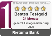 Rietumu Bank - Testsieger im Festgeld-Test 2020 - 24 Monate Rietumu Bank - Testsieger im Festgeld-Test 2020