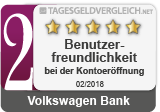 Platz 2 im Test der Kontoeröffnungsanträge